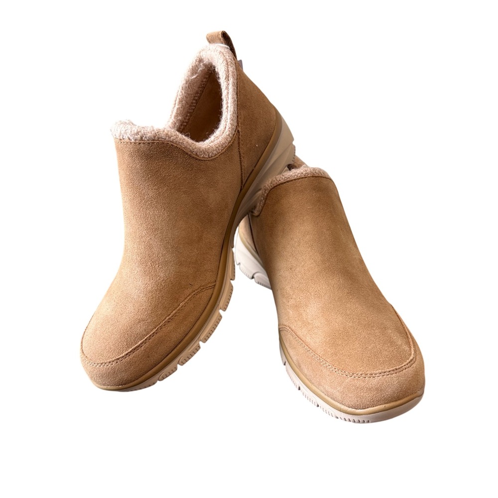 Skechers Easy Going Sweet Behavior Women 11 Chestnut Suede Faux Fur Boots